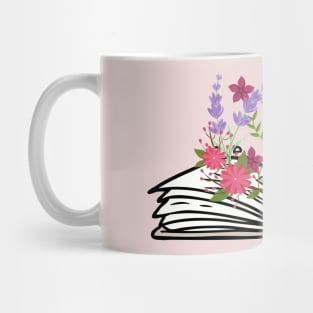 Flowers Growing From Opened Book Mug